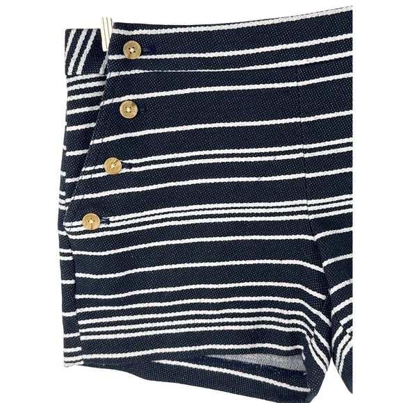 Banana Republic Womens Shorts Size 2 Striped Sailor Button High Waist - Picture 7 of 13
